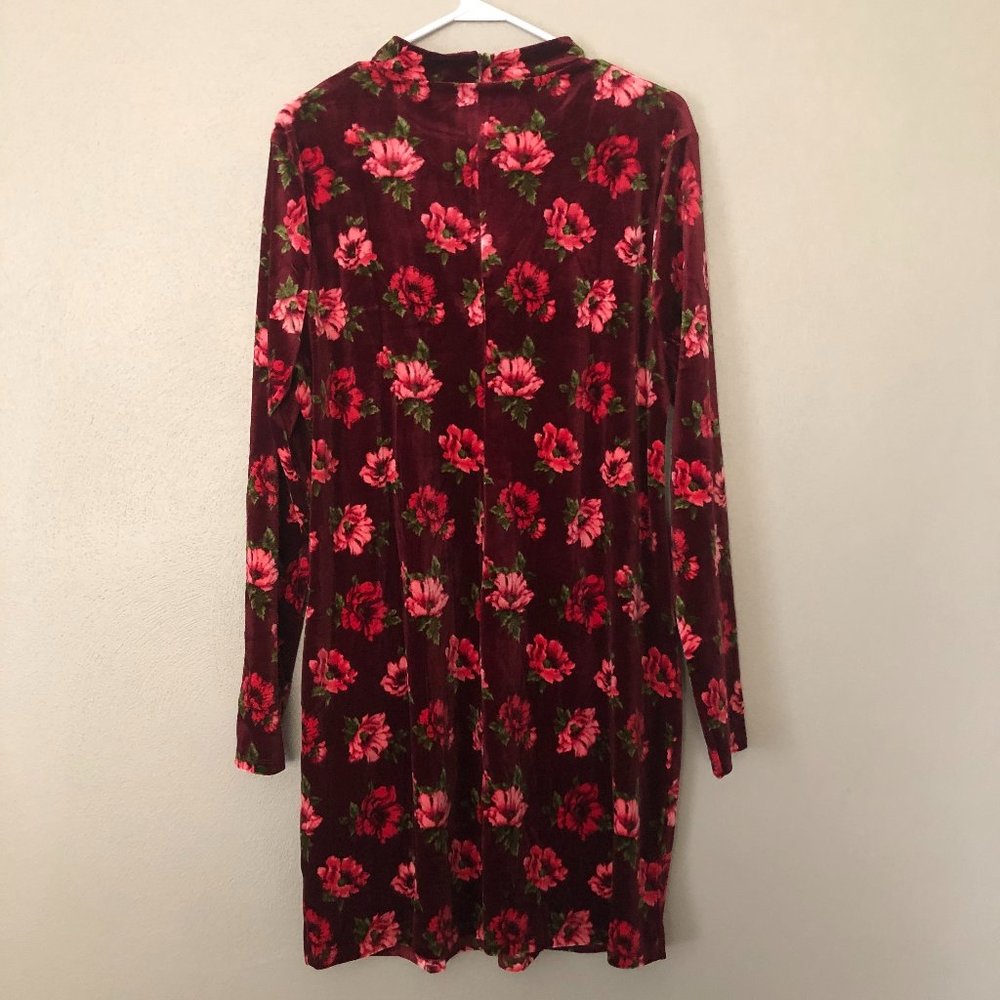FOREVER 21 Floral Velvet Bodycon Dress SZ 3X - Picture 3 of 5